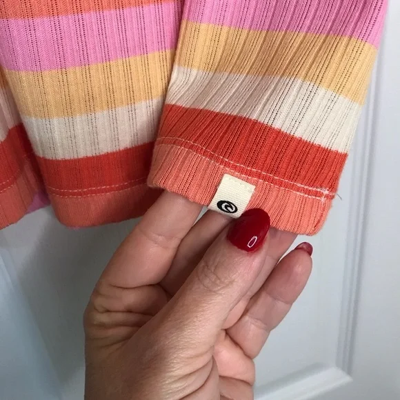 Rip Curl Orange Pink Fitted Tank Top - Picture 4 of 5